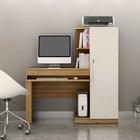 Mesa para Computador Office Cinamomo com Off White com Armário 1 Porta 1 Gaveta ValdeMóveis
