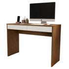 Mesa Para Computador PC Escrivaninha Home Office 2 Gavetas Multiuso Mesinha Estudo Trabalho Canto Escritório Quarto Basic - Freijó/Off - RPM