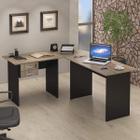 Mesa para Escritório em L 180x150cm com 2 Gavetas com Chave Web15 Espresso Móveis