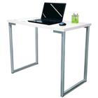 Mesa para Escritório Escrivaninha Estilo Industrial Mdf 100cm Ny Prata e Branca - Genus Móveis
