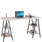 Mesa Para Escritório Estilo Industrial Cavalete Form C01 150cm Snow - Lyam Decor