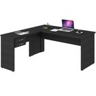 Mesa Para Escritório Home Office em L Diretor W30 C01 160x160cm Preto Onix - Lyam Decor