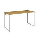 Mesa para Escritório Industrial Base Ferro Branco Tampo Mdp Canela 120x60