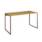 Mesa para Escritório Industrial Base Ferro Cobre Tampo Mdp Canela 120x60