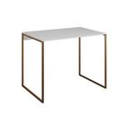 Mesa para Escritório Industrial Base Ferro Dourado Tampo Mdp Branco 110x50