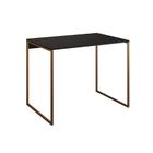 Mesa para Escritório Industrial Base Ferro Dourado Tampo Mdp Preto 110x50