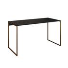 Mesa para Escritório Industrial Base Ferro Dourado Tampo Mdp Preto 137x60