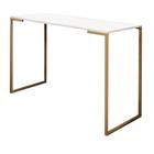 Mesa Para Escritório Stan Industrial Ferro Dourado Tampo Branco White - Ahz Móveis