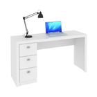 Mesa para Home Office com 03 Gavetas ME4102 Branco - Tecno Mobili