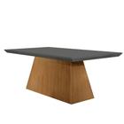 Mesa Para Sala De Jantar Aida 180cm Em Mdf E Vidro Grafite - MODERNA