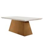 Mesa Para Sala De Jantar Aida 180cm Em Mdf E Vidro Off White