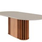 Mesa para Sala de Jantar Julieta 210 Cm Oval Cinamomo/ Offwhite - Cimol