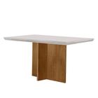 Mesa para Sala de Jantar Olimpia 120cm Em MDF e Vidro Canto Reto