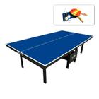 MESA PING PONG Com Rodinhas MDF 18mm - Modelo 1084 KLOPF + KIT Ping-Pong Completo 5030
