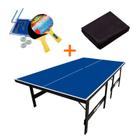 MESA PING PONG ESPECIAL MDP 15MM - Olimpic 1013 + KIT TÊNIS DE MESA 5031 + Capa Impermeável