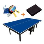 MESA PING PONG MDF 18MM - KLOPF 1084 + KIT TÊNIS DE MESA - 5031 + Capa Impermeável