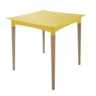 Mesa plastica diana amarelacom pernas de madeira
