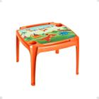 Mesa Plástico Mesinha Infantil Dinossauros Laranja Com Label