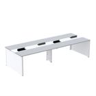 Mesa Plataforma Dupla para 4 Lugares para Coworking 150x120/4p Cinza/Branco