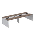 Mesa Plataforma Dupla para 4 Lugares para Coworking 160x120/4p Walnut/Cinza