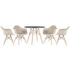 Mesa redonda Eames 90 cm + 4 cadeiras Eiffel DAW