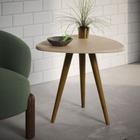 Mesa Retrô Lateral Gabriela Pé Palito Tampo de Madeira Triangular