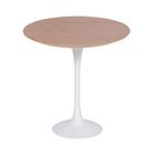 Mesa Saarinen Lateral Oval Freijó 57x38cm - Base Branca - mgsaarinen