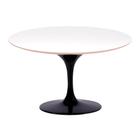 Mesa Saarinen Oval Fórmica Branca 235x122cm - Base Preta - mgsaarinen