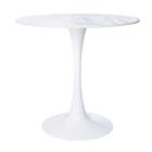 Mesa Saarinen Tulipa Redonda Mármore Artificial 80Cm Branco