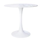 Mesa Saarinen Tulipa Redonda Mármore Artificial 80cm Branco