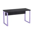 Mesa Secretária Tubolar PE 40 Pandin 1,34 M Preto e Lilas