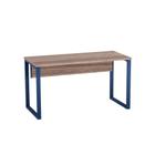 Mesa Secretária Tubular P25 Pandin 1,20 M Walnut e Azul Del Rey