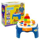 Mesinha Com Atividades Didática Infantil Para BebÊ mesa Educativa Azul Play Time Brinquedos Cotiplás