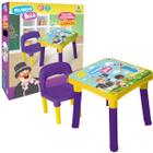 Mesinha Com Cadeira Infantil Didático Mundo Bita Roxo