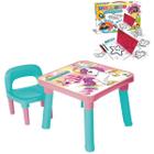 Mesinha Desmontável Infantil Unicórnio + Kit Desenho Magico