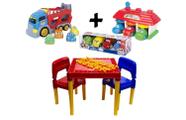 Mesinha Infantil 2 Cadeiras Mais Kits Carrinhos Coloridos