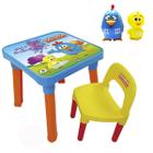 Mesinha Infantil Mesa Com Cadeira Didática Plastico Criança Menino e Menina - Galinha Pintadinha