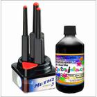 (metiq) kit c/3 pinceis + tinta cartazista.com 500ml preto base de álcool