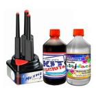 (metiq) kit c/3 pinceis + tinta kit escrita 500ml vermelho base de álcool + removedor cartazista.com