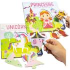Meu Primeiro Livro Quebra-cabeça Unicornios Princesas Kit 2 Livrinhos Cartonados Para Bebês