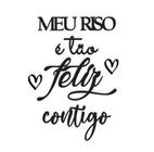 Meu Riso É Tão Feliz Contigo 50X37Cm Lettering Mdf De Parede - Império das artes