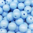 Miçanga Bola Acrílica 8mm Azul Bebe 250g - omega kids