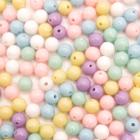 Miçanga Passante Bola Lisa Plástico 6mm 500pçs 75g Escolha a Cor