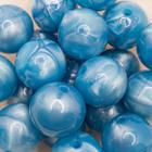 Miçanga Passante Bola Lisa Plástico Azul 26mm 10pçs 100g