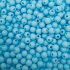 Miçanga Passante Bola Lisa Plástico Azul Claro 6mm 1000pçs 150g
