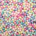 Miçanga Passante Bola Lisa Plástico Colorido Mix Baby 6mm 1000pçs 150g