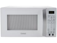 Micro-ondas Consul 32 litros na cor branca, modelo CMS46AB, com painel lateral prateado e visor digital