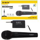 Microfone 2 em 1 Com e Sem Fio Profissional B-Max BM-242