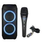 Microfone Com Fio Preto Profissional LS300 P10 + Caixa De Som Bluetooth Bomber Party 1200 LED TWS