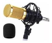 Microfone Condensador BM800 Dourado Profissional USB Cabo de Áudio 3.5mm Microfone de Esponja